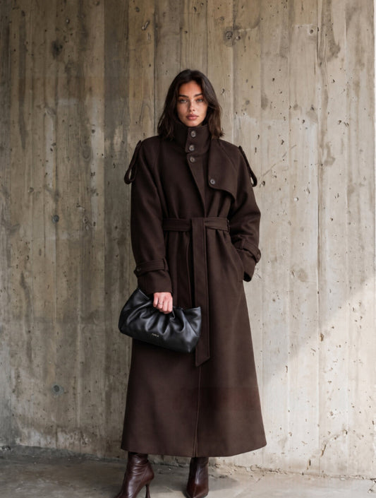 Trench à ceinture et doublure à carreaux